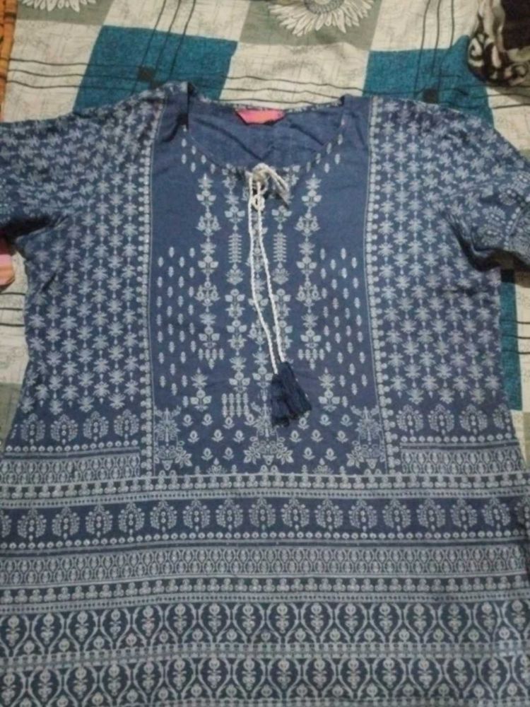Blue Printed Tunic Top + Freebie