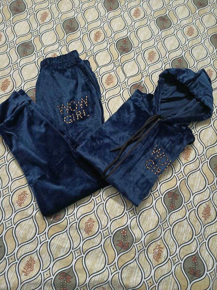 Blue Velvet Tracksuit - WOW GIRL