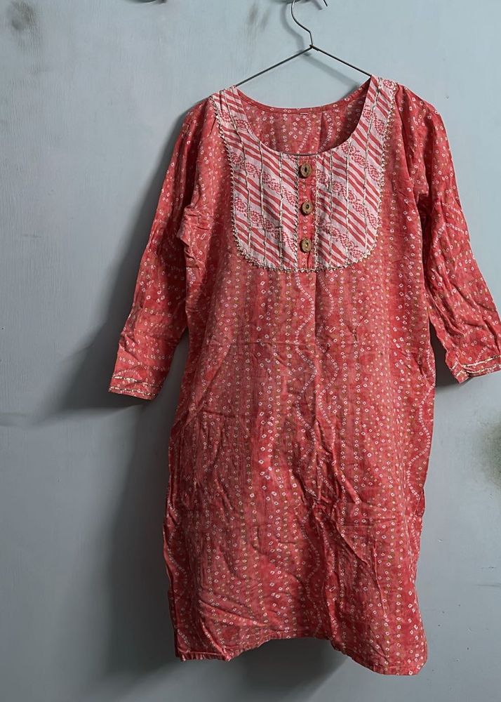 Jaipuri Print Suit Set With Cotton Dupatta