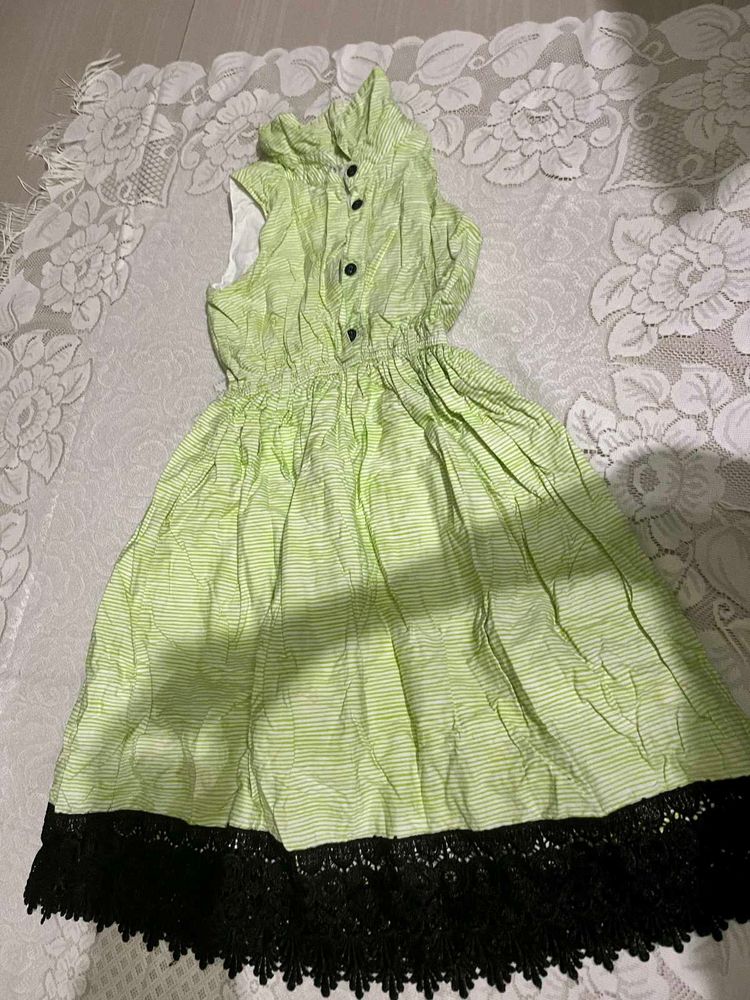 Cute Green Striped Dress