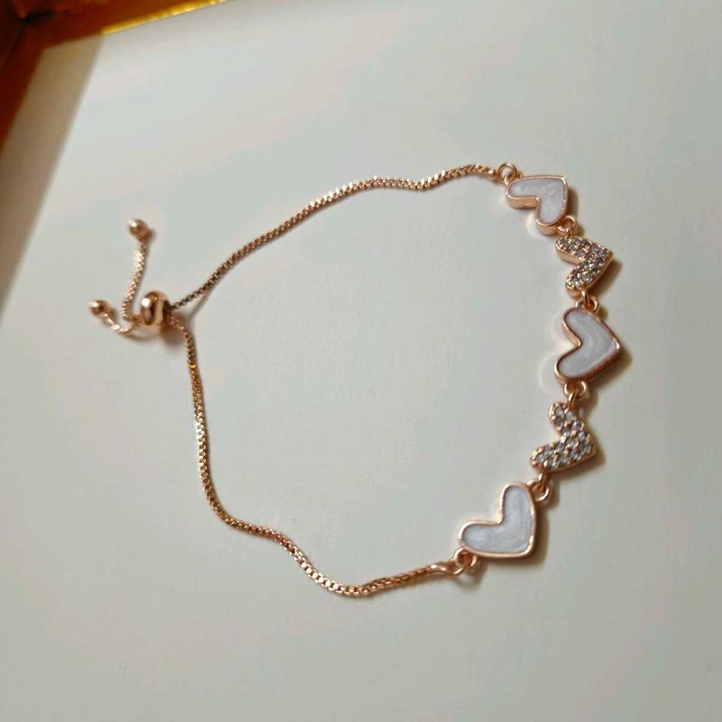 Eternal Hearts Rose Gold Adjustable Bracelet