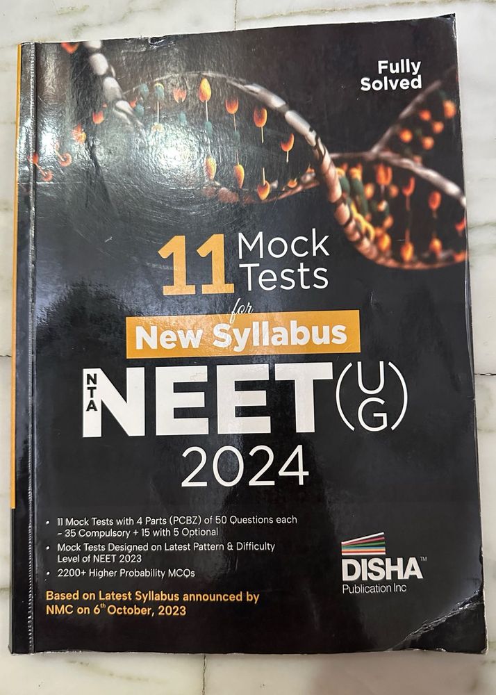 11 Mock Test For Neet UG ( 2024 ) ~ Disha