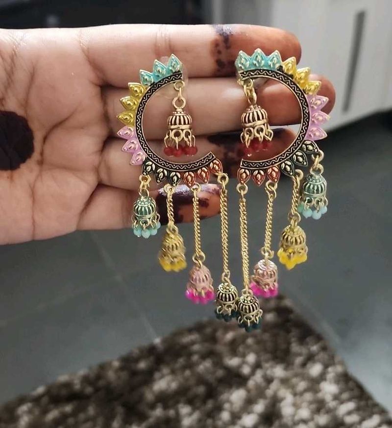 Colorful Jhumka Earrings