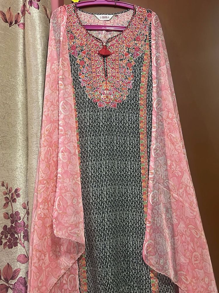 Biba Printed Kurta with Dupatta