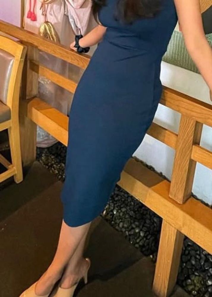 Teal Sweetheart Neck Bodycon Dress