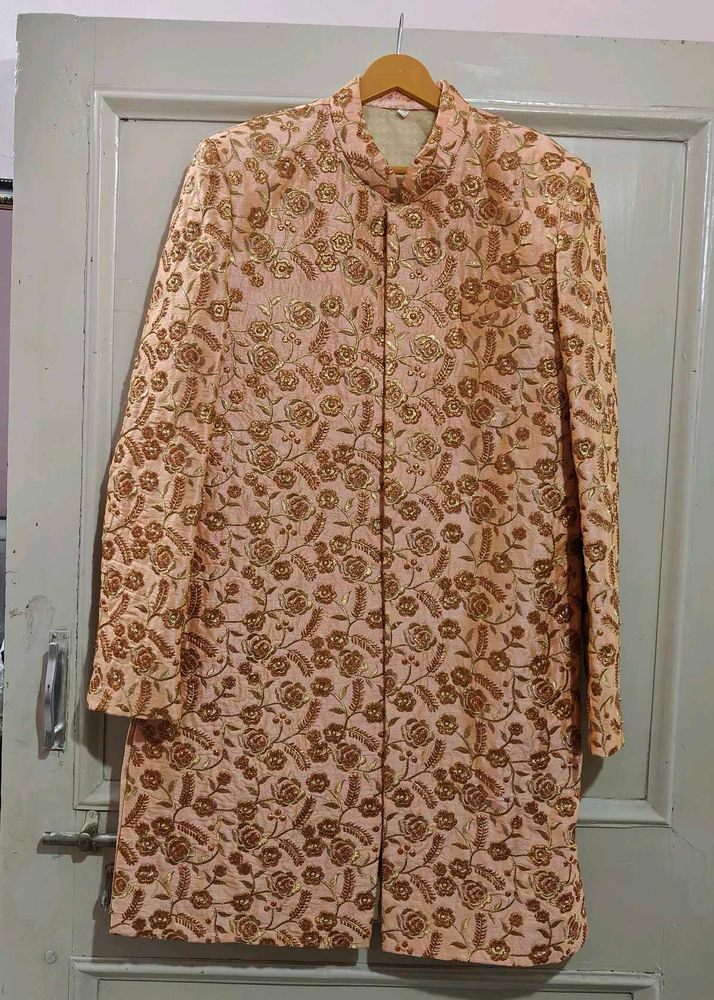 Peace Floral Design Sherwani For Men