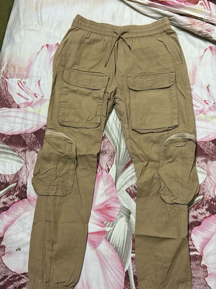 Khaki Cargo Joggers