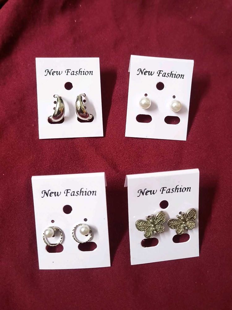Earring Studs - 4 Pairs