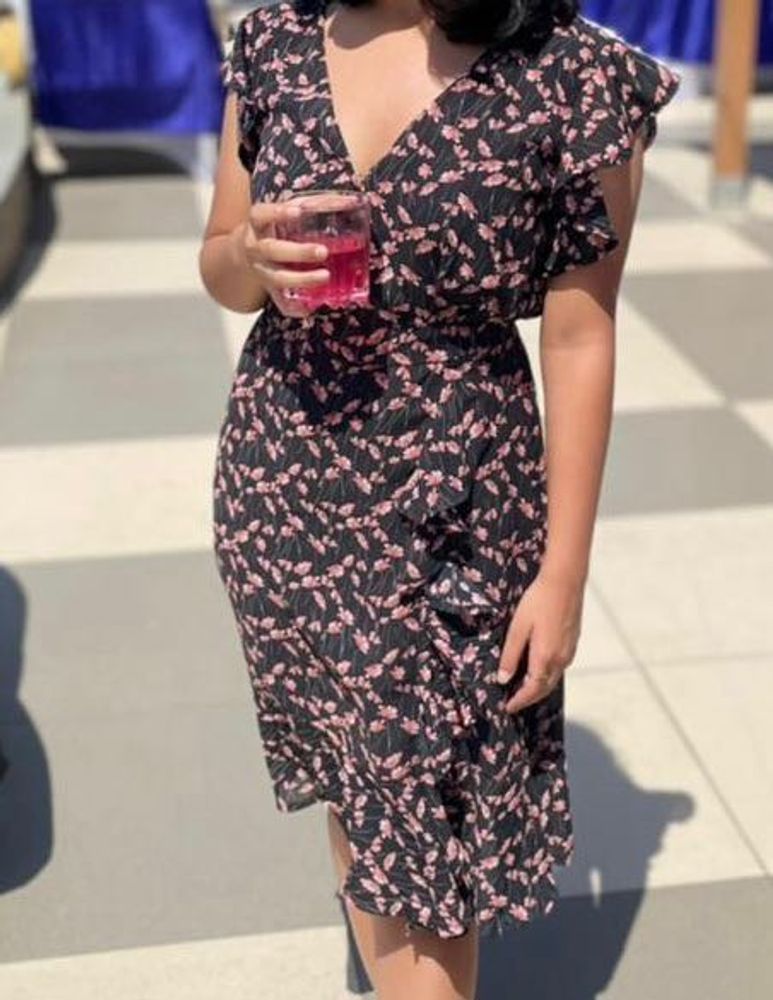 Floral Print Wrap Dress