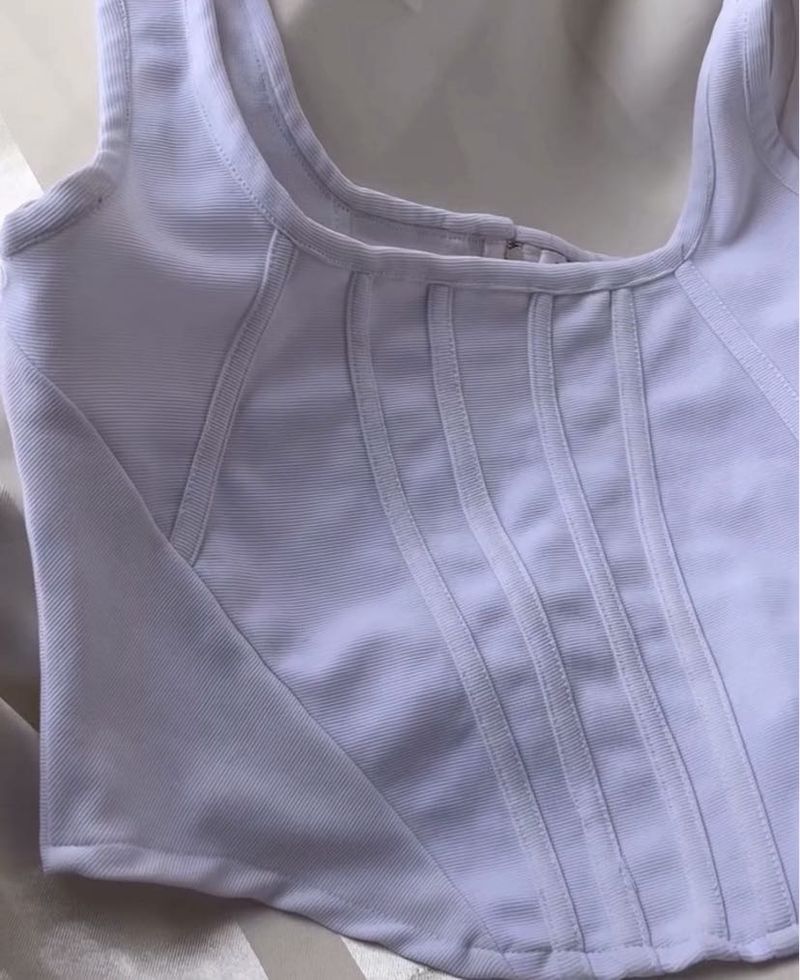 White Corset Tank Top