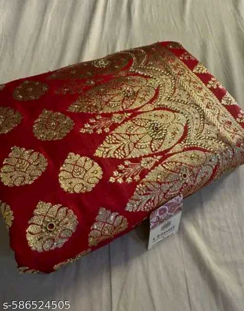 Bridal Marron &amp; Gold Banarasi Saree