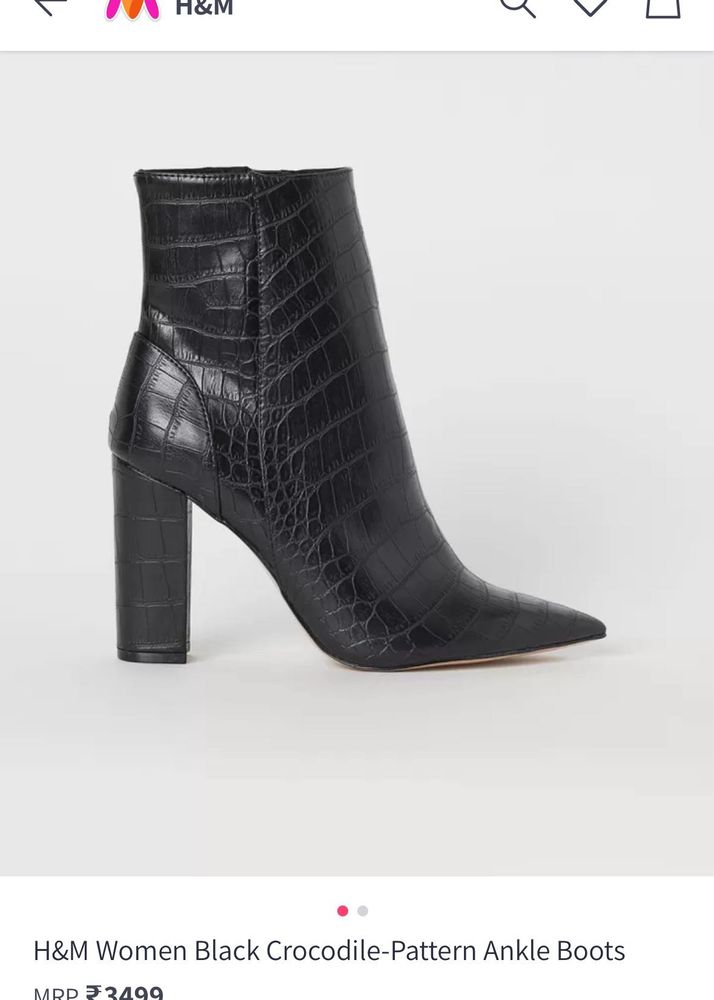 H&amp;M Crocodile Leather Boots