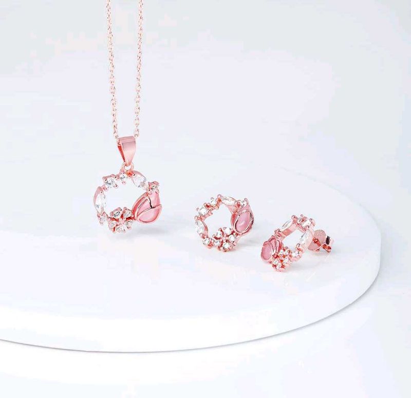 GIVA 925 Real Silver Wreath Combo Set (Rose Gold)