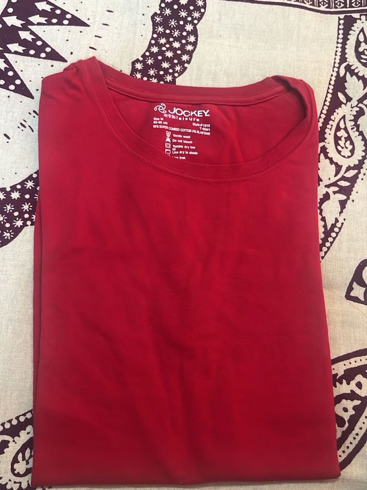 Jockey Red Cotton Tshirt