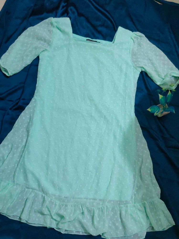 Sale Price📣📣📣Sea Green Cute Dress .#Prettydres