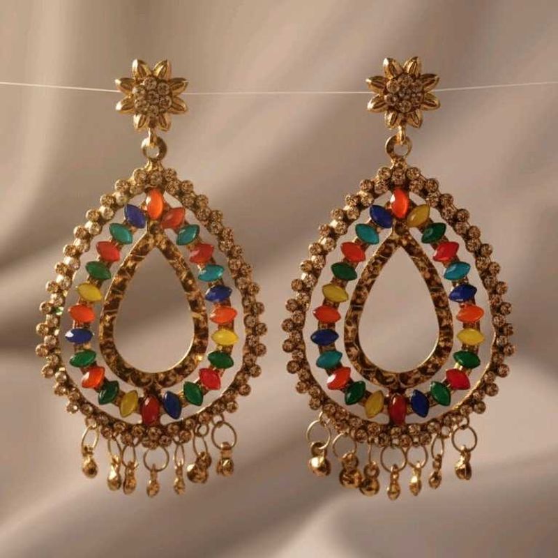 Colorful Gemstone Drop Earrings