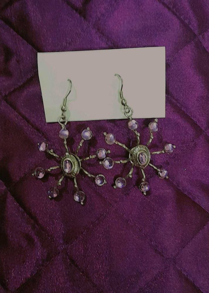 Purple Beaded Earrings