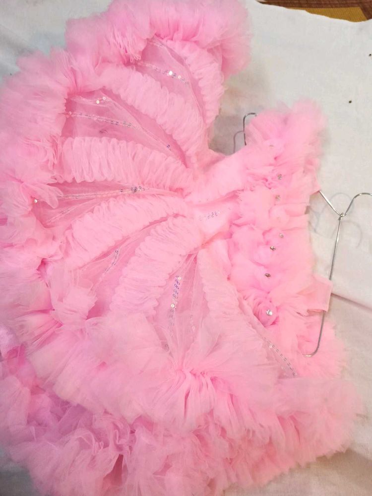 Pink Ruffle Tulle Dress