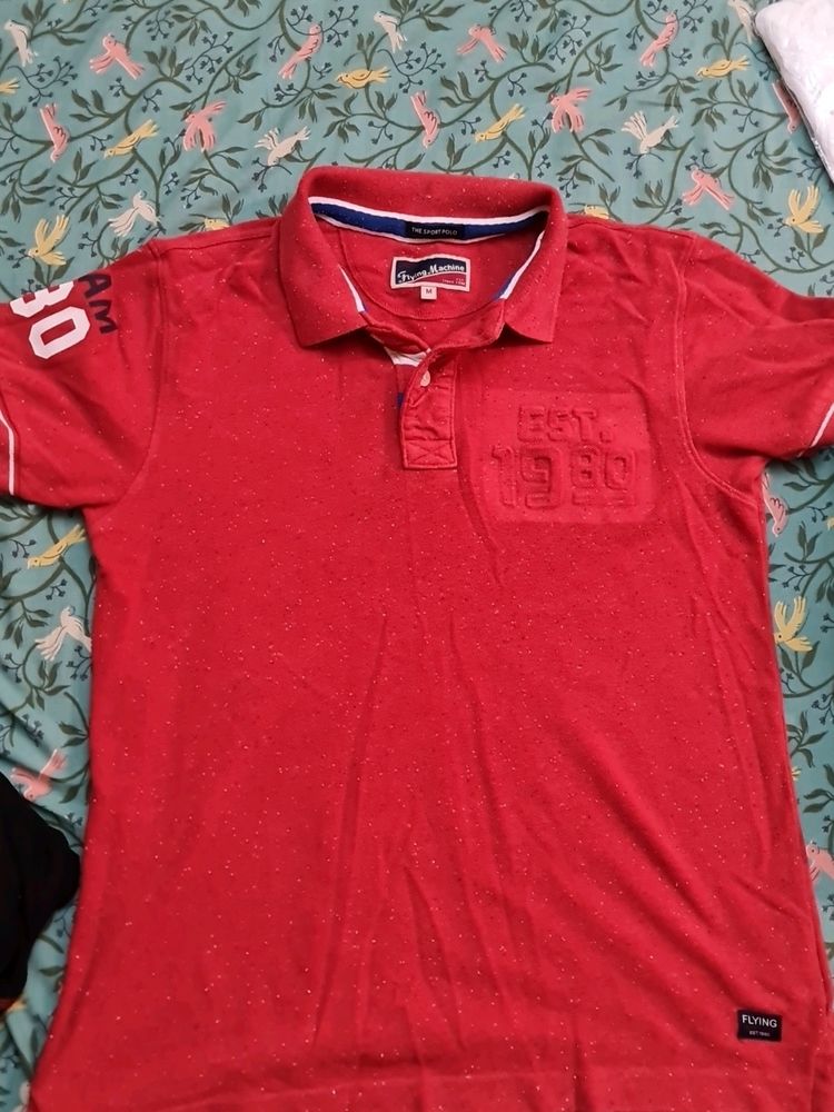 Flying Machine Red Polo Tshirt