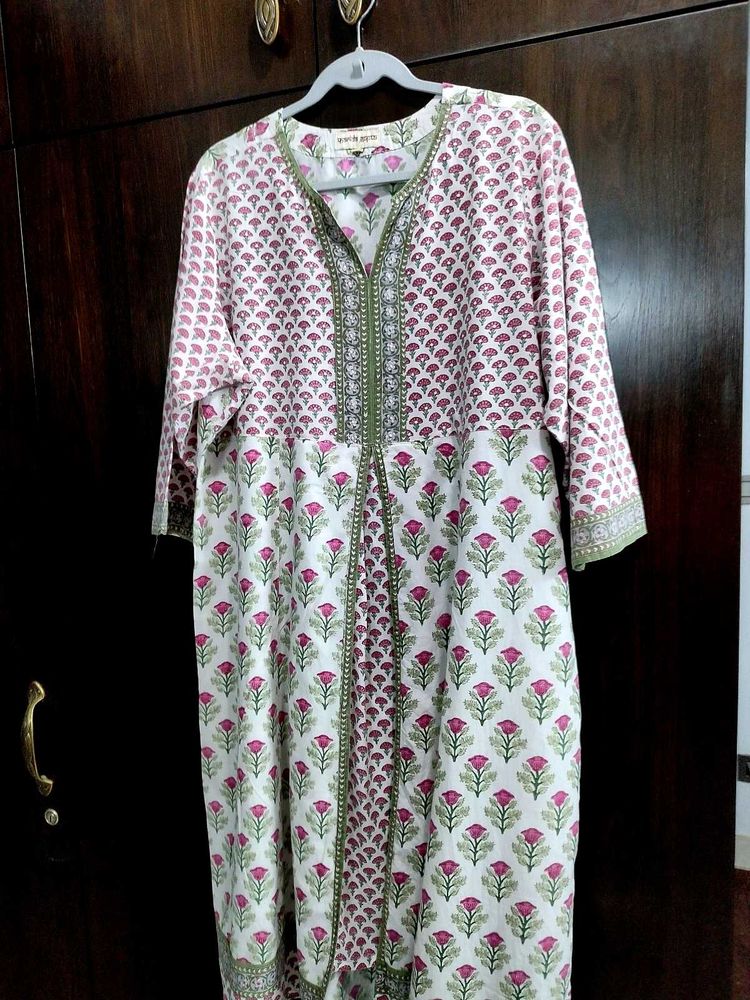 Floral Print Kurtz In Cotton