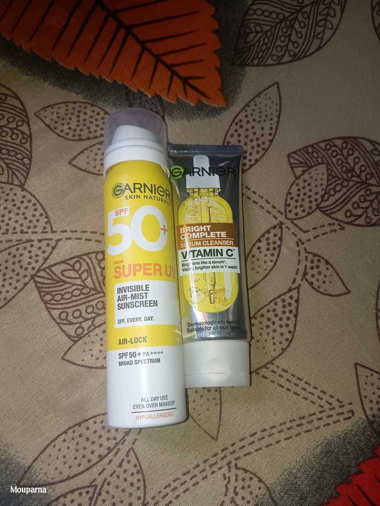 GARNIER FACEWASH AND SUNSCREEN SPRAY