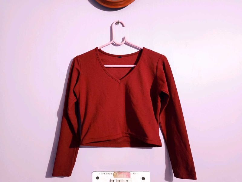 Maroon Long Sleeve Top