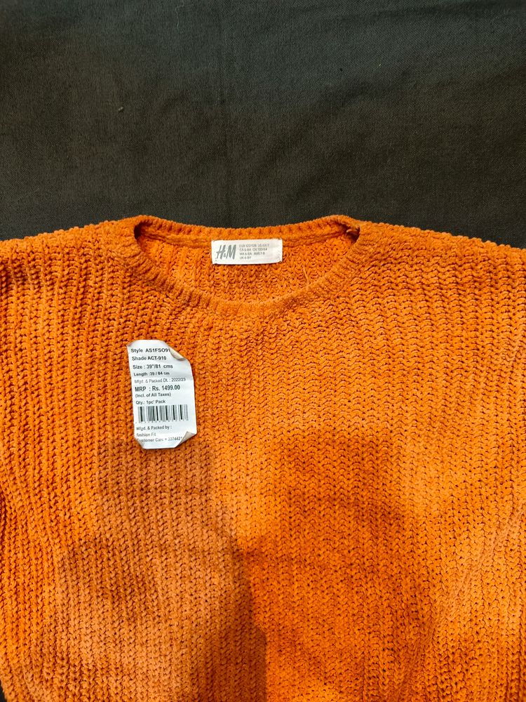 H&amp;M Brand Round Nack Crop Winter Top