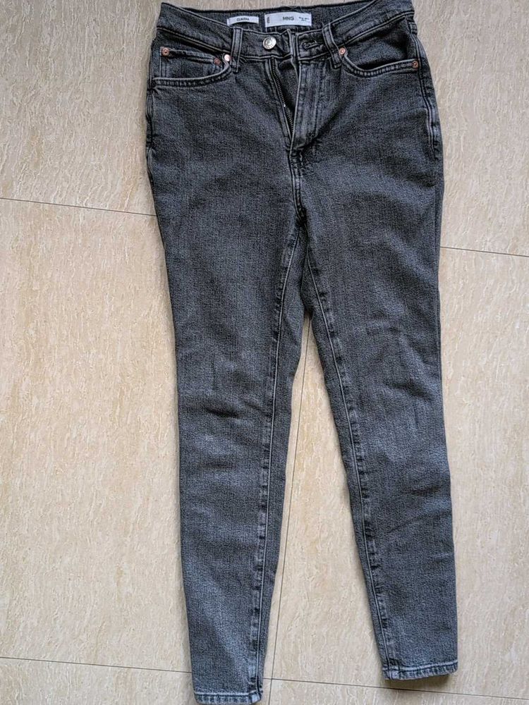 Mango Grey Wash Denim Jeans - Size Unknown