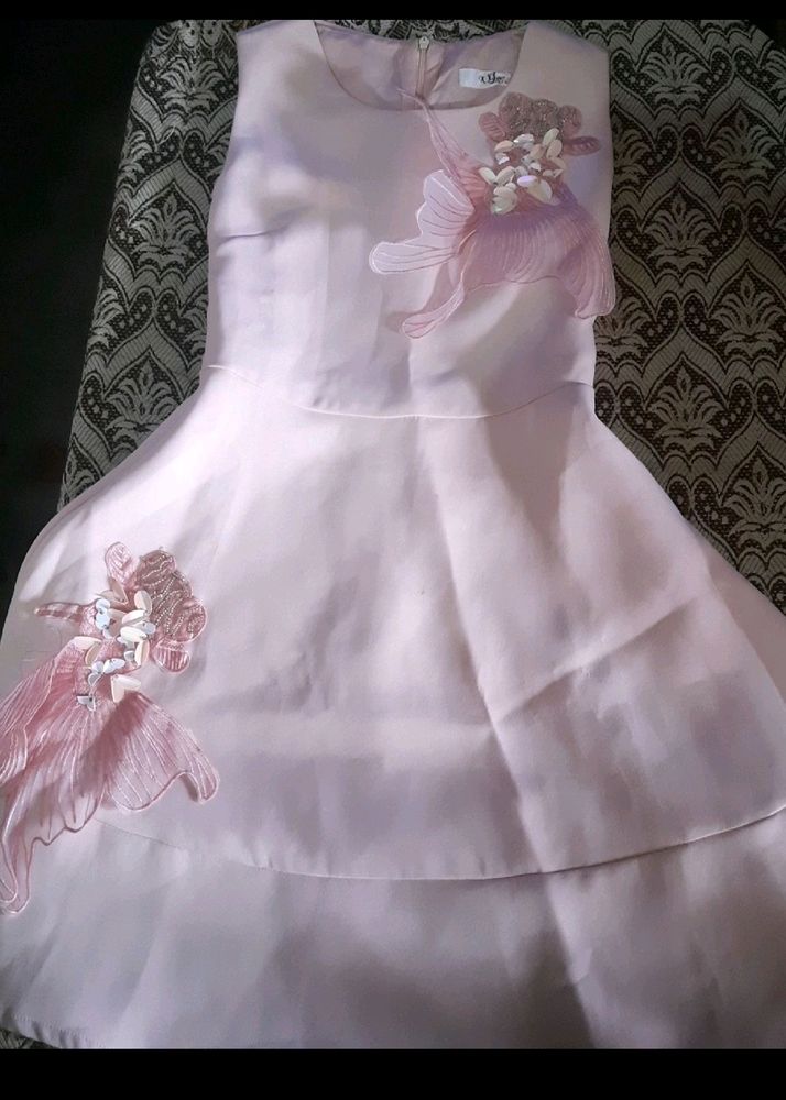 One Piece Dress Light Pink Colour