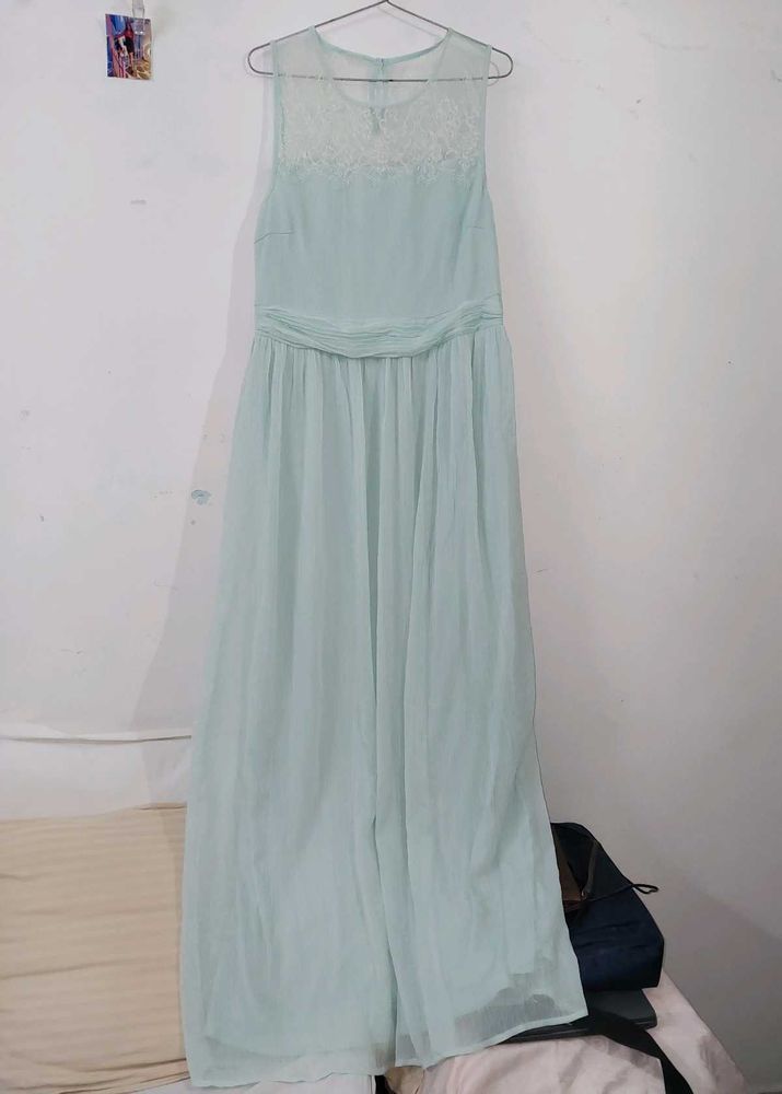 Light Dress Long Green Gown