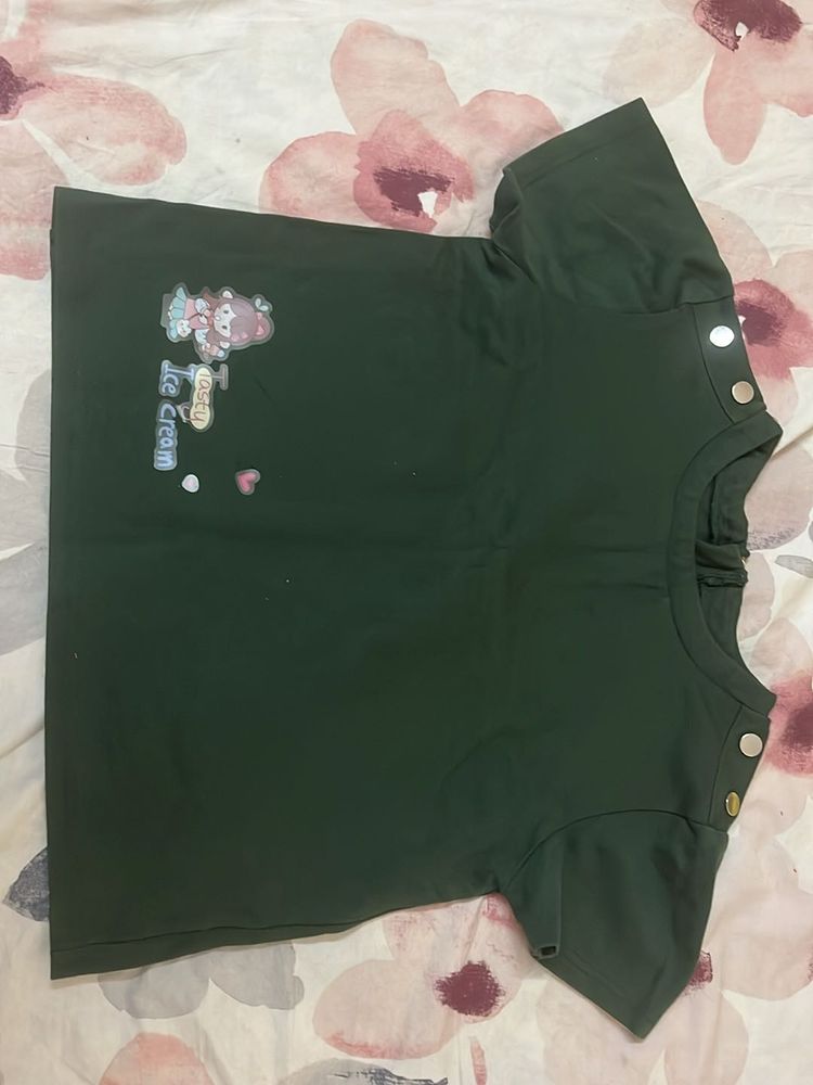 Cute Green Graphic Tee