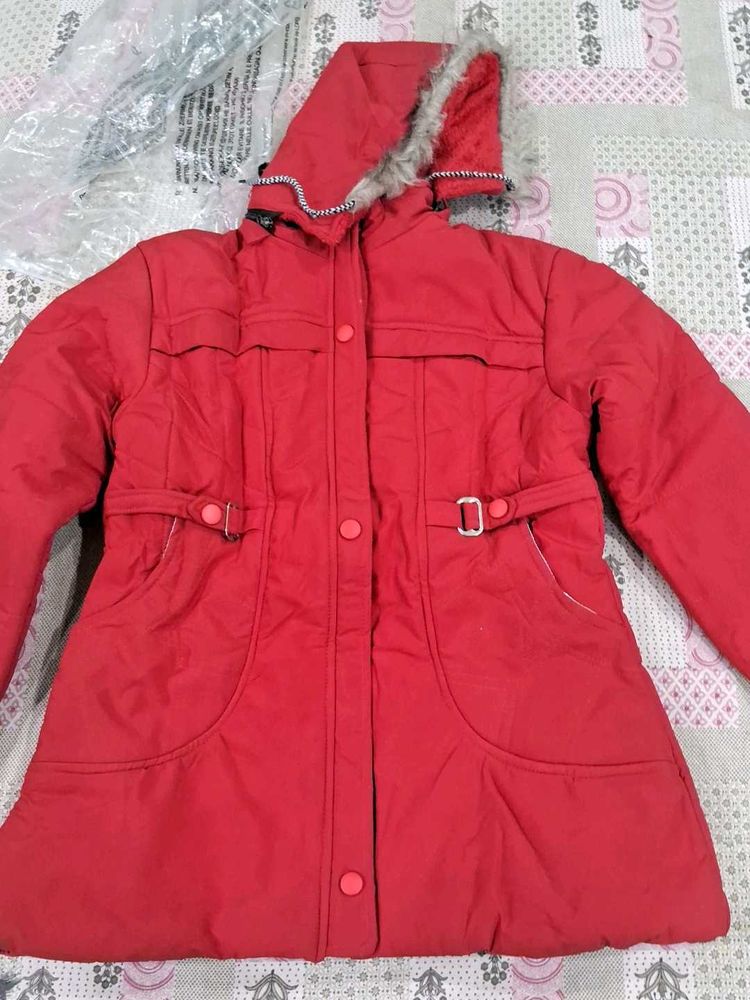 Red Winter Coat with Hood