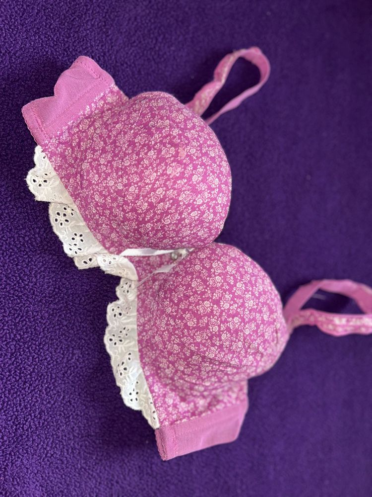 Floral Lace Trim Bra