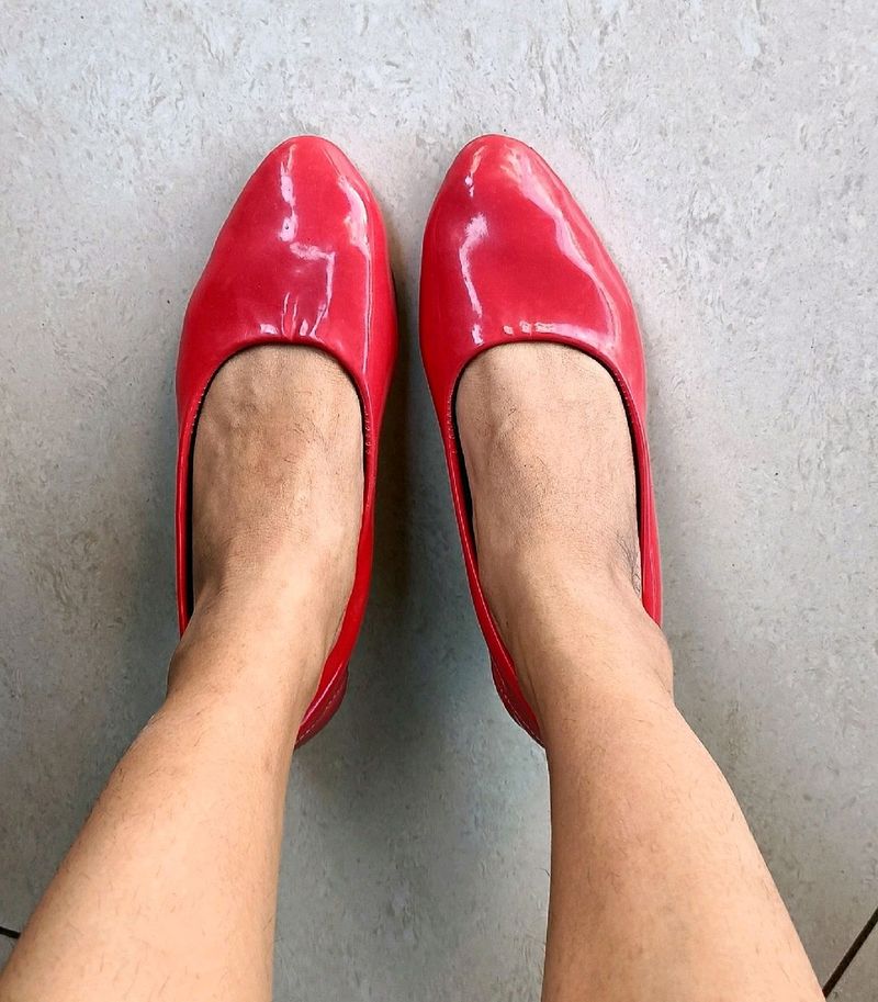 Pink Solid Wedge Heel Slip-On