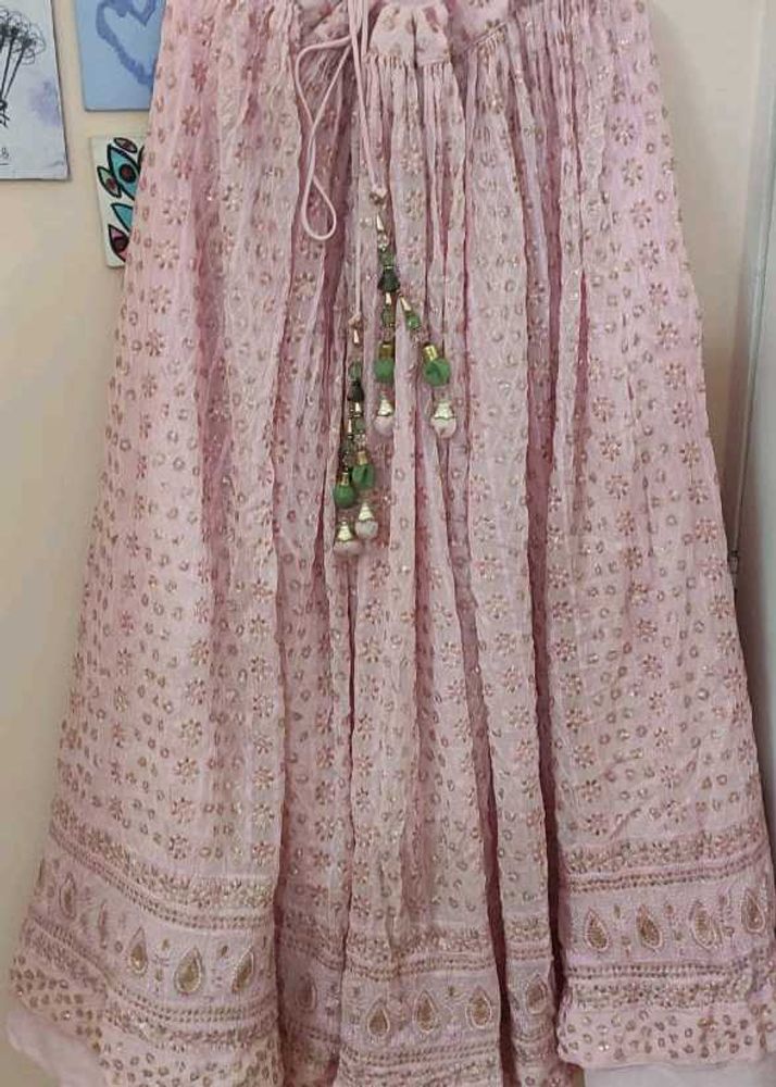 Pink Embroidered Lehenga