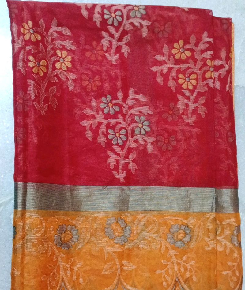 Stylish Fancy Designer Silk Blend Saree With Blouse Piece For Women