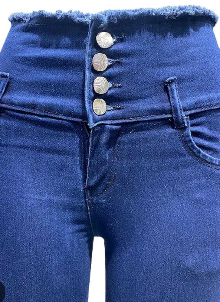 High-Waisted Button Fly Jeans