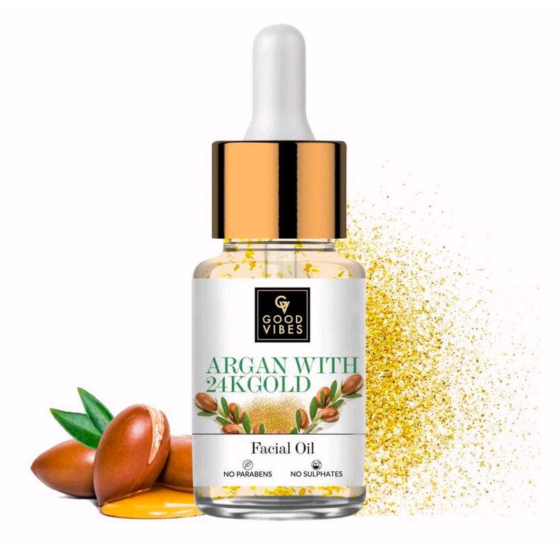 Good Vibes Argan With 24K Gold Facial Oil, 10 ml |