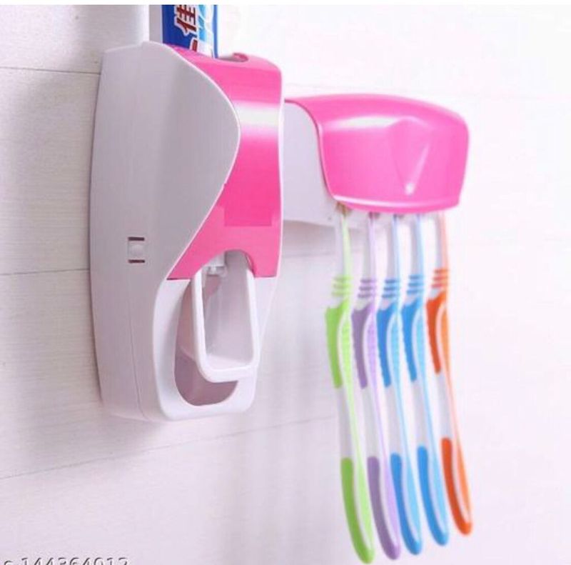 Toothpaste Dispenser and Toothbrush Holder