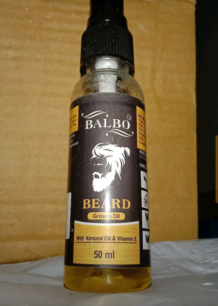 Balbo Beard Growth Hair Oil, With Almond Oil &amp; Vitamin E ...50ML
