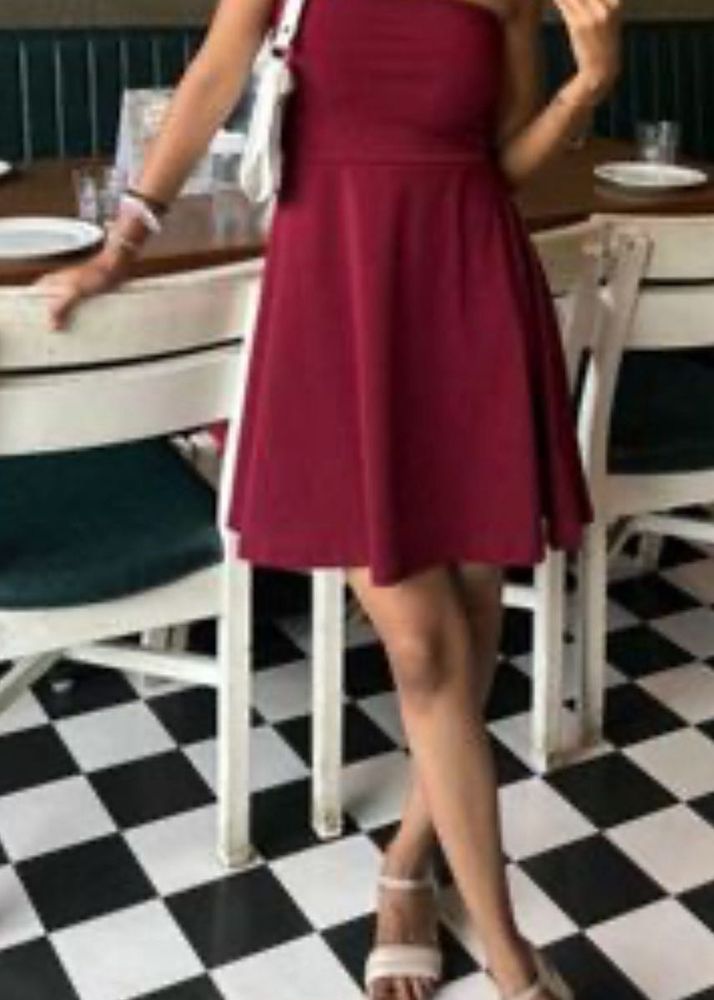 Burgundy Skater Dress
