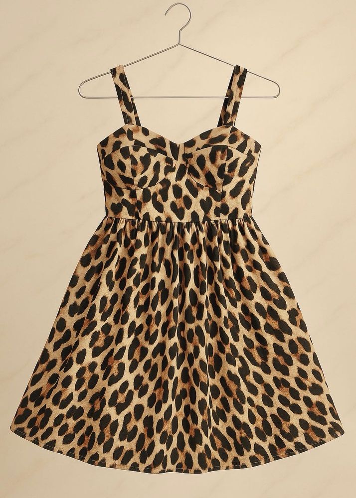 Leopard Print Fit &amp; Flare Dress