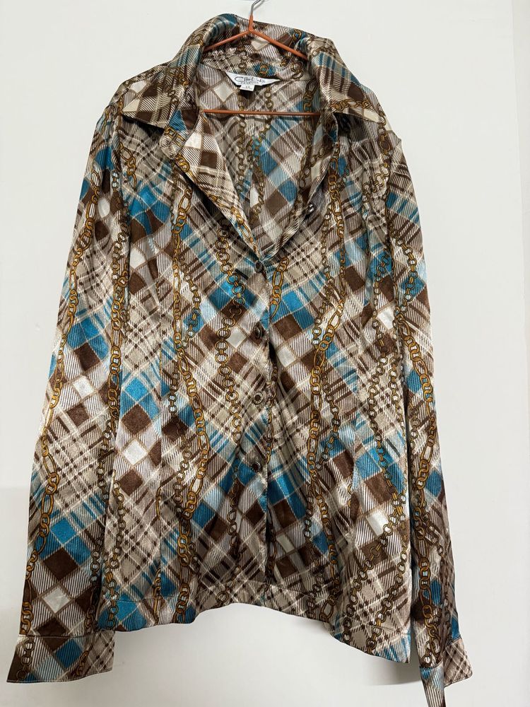 Patterned Button-Up Shirt