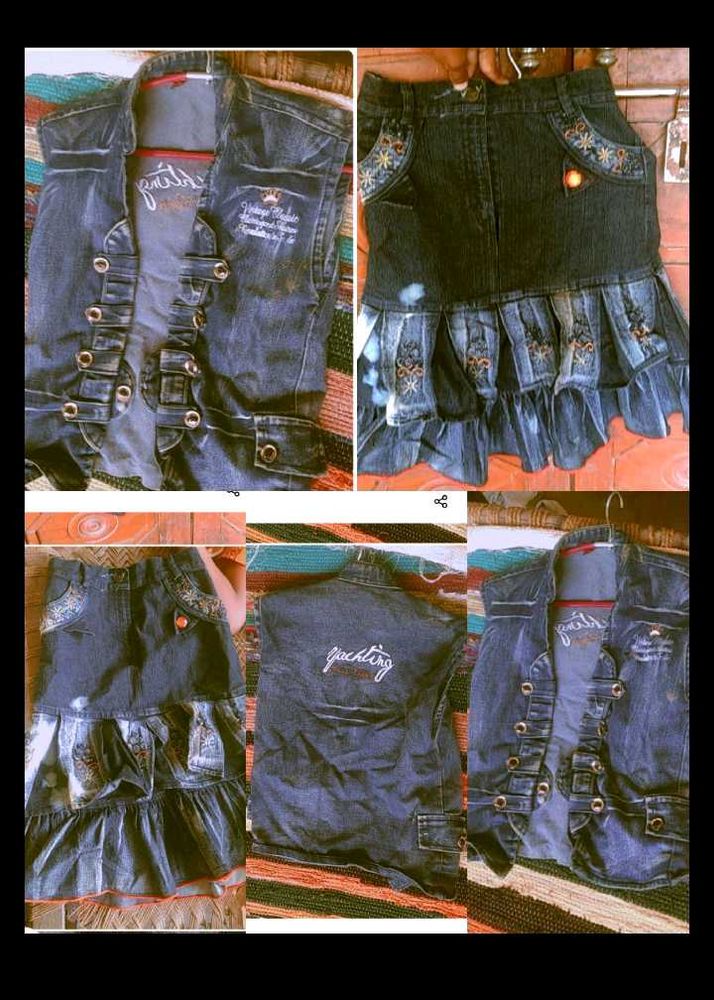 Denim Jacket And Skirt Co Ord Set