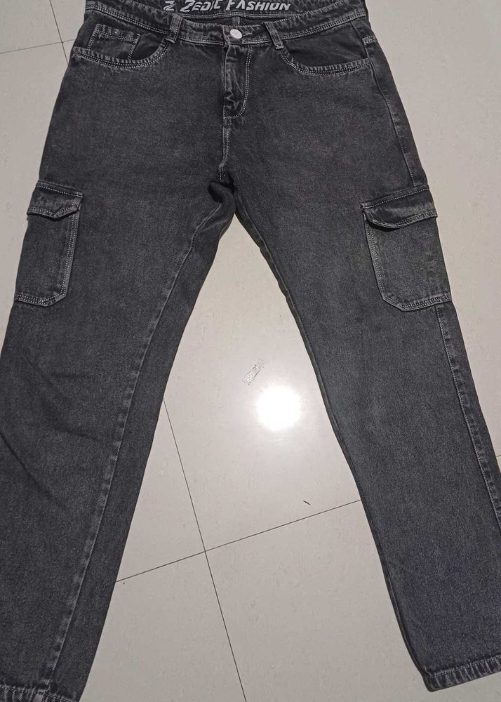 Dark Gray Cargo Jeans