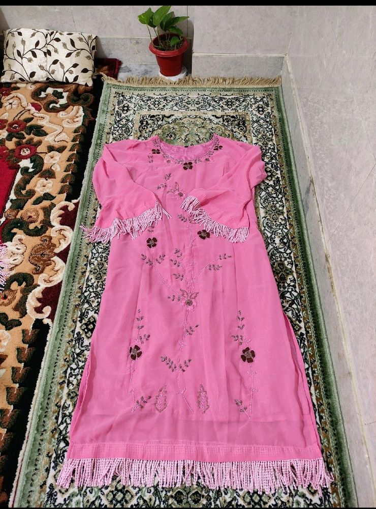 Full Work Kurti With Palazzo And Dupatta