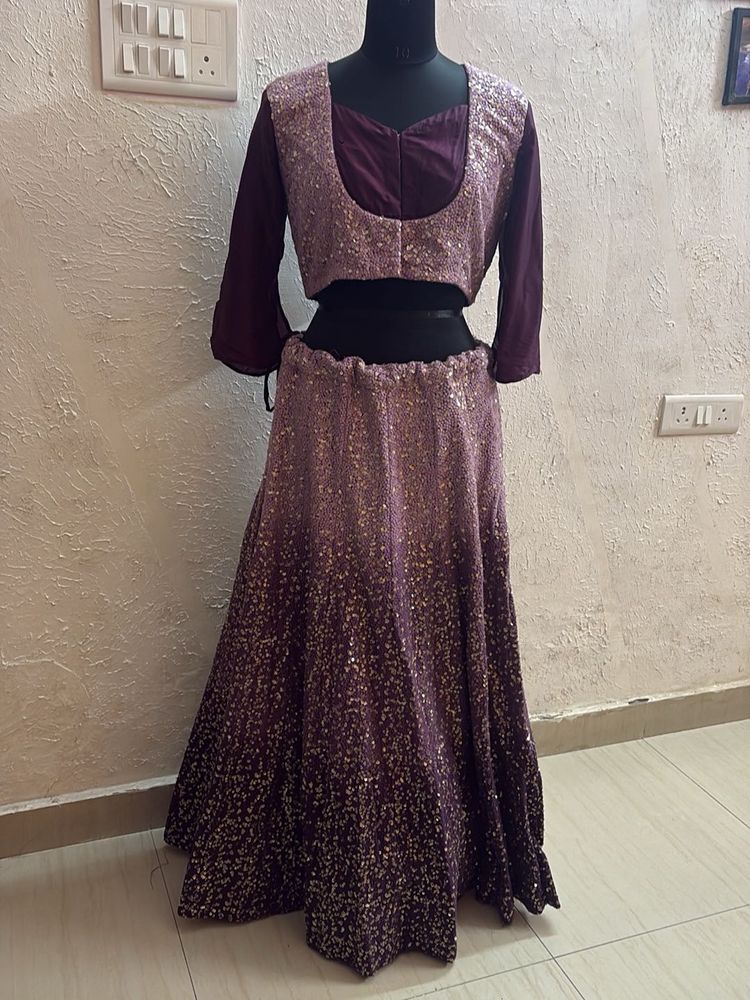 Plus size Classy ombre  Purple  Lehenga Set