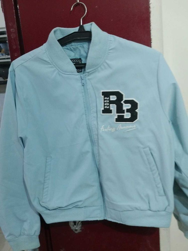 Light Blue Bomber Jacket