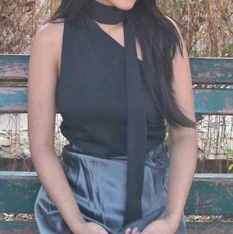Sleeveless Tie-Neck Top