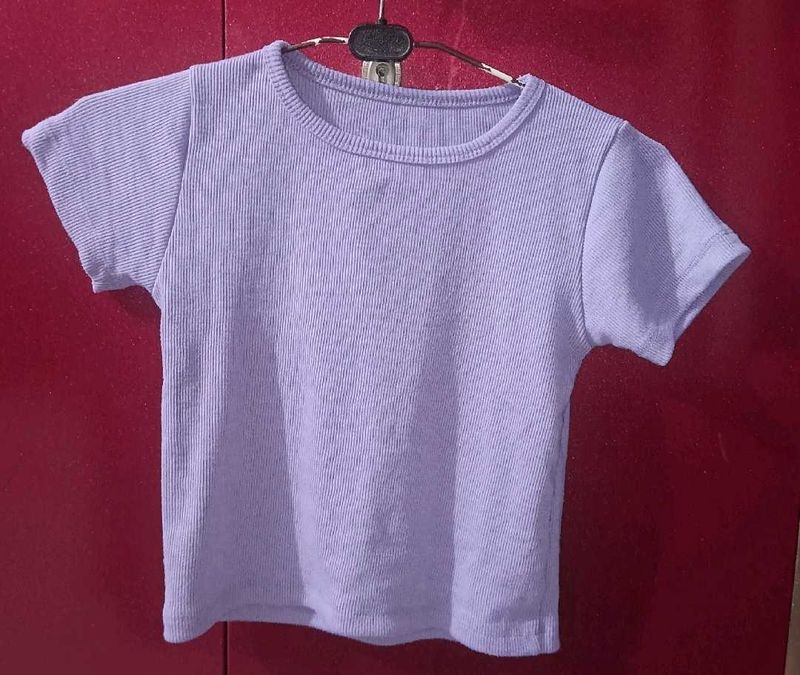 Lilac Ribbed Crop Top
